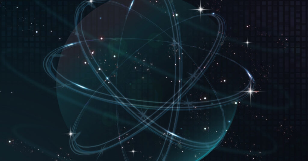 宇宙空間に広がる光とネットワークのイメージ